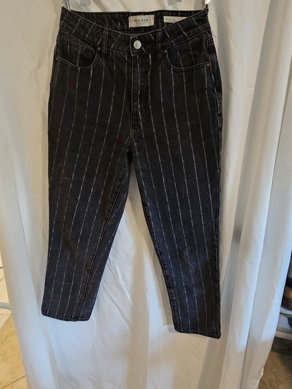 PacSun Black Pinstripe Slim Straight Jeans